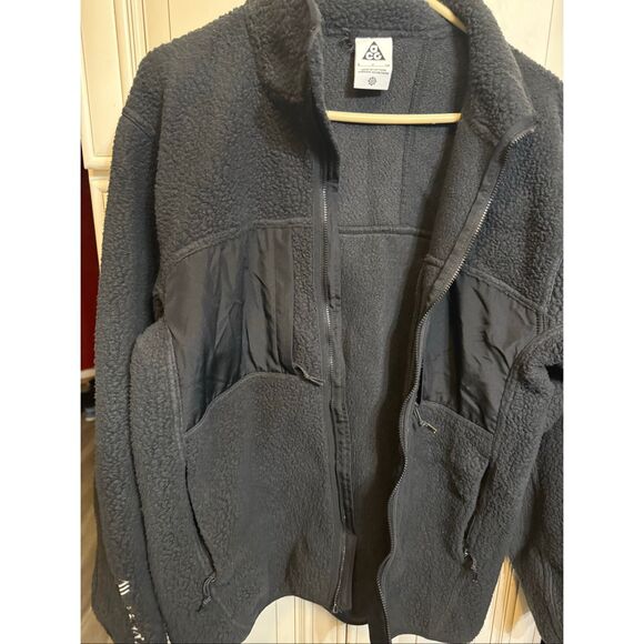 Nike Men's Arctic Wolf Polartec ACG Full Zip Sherpa Jacket Black Small - Picture 1 of 12